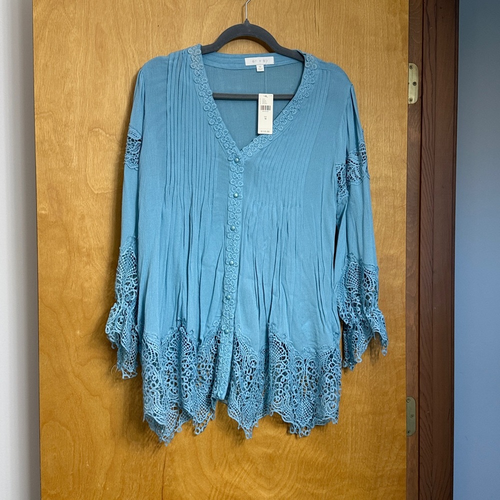 Eri + Ali Sky Blue Women's Blouse